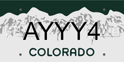 AYYY4 Colorado License Plate