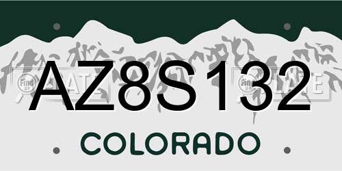 AZ8S132 Colorado License Plate