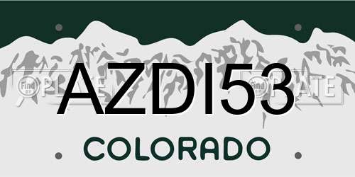 AZDI53 Colorado License Plate