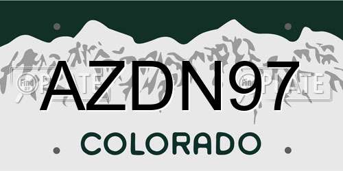 AZDN97 Colorado License Plate