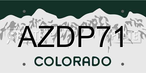 AZDP71 Colorado License Plate