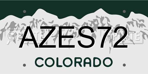 AZES72 Colorado License Plate