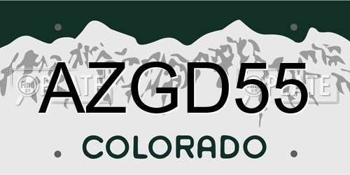 AZGD55 Colorado License Plate