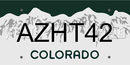 AZHT42 Colorado License Plate