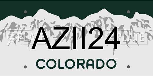 AZII24 Colorado License Plate