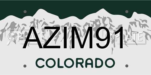 AZIM91 Colorado License Plate