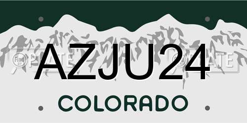 AZJU24 Colorado License Plate