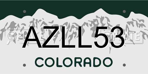 AZLL53 Colorado License Plate