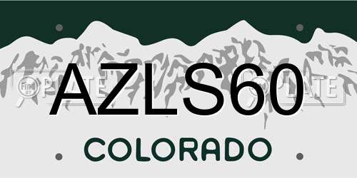 AZLS60 Colorado License Plate