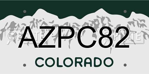 AZPC82 Colorado License Plate