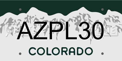 AZPL30 Colorado License Plate