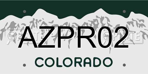 AZPR02 Colorado License Plate