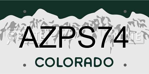 AZPS74 Colorado License Plate