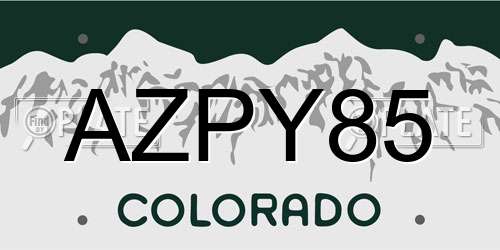 AZPY85 Colorado License Plate