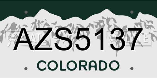 AZS5137 Colorado License Plate