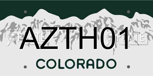 AZTH01 Colorado License Plate