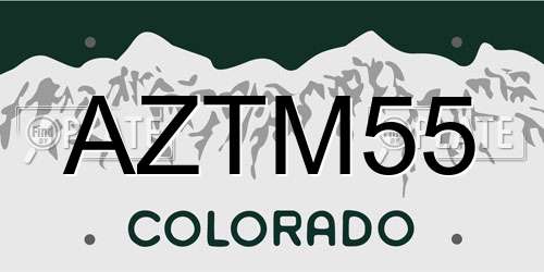 AZTM55 Colorado License Plate