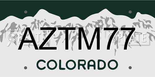 AZTM77 Colorado License Plate