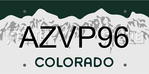 AZVP96 Colorado License Plate
