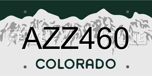 AZZ460 Colorado License Plate