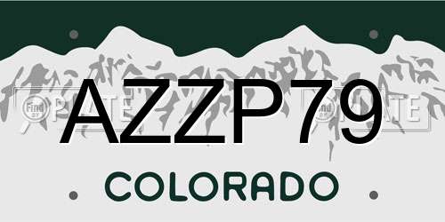 AZZP79 Colorado License Plate