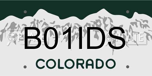 B01IDS Colorado License Plate