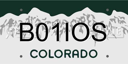 B01IOS Colorado License Plate