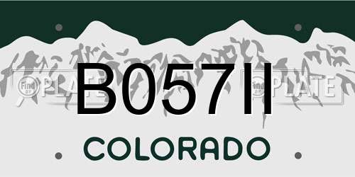 B057II Colorado License Plate