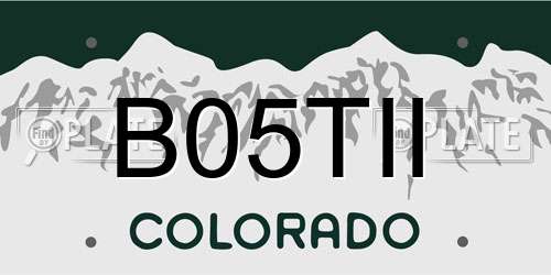B05TII Colorado License Plate