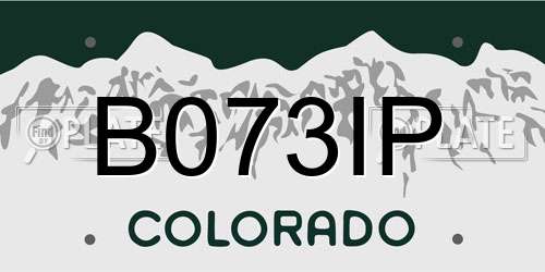 B073IP Colorado License Plate
