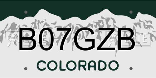 B07GZB Colorado License Plate