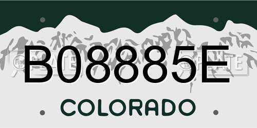 B08885E Colorado License Plate