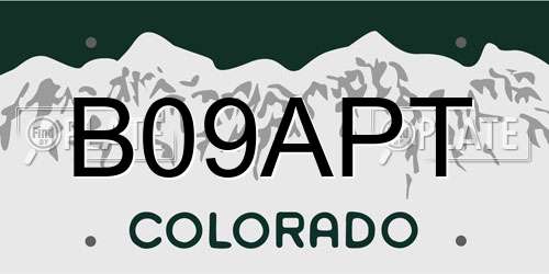 B09APT Colorado License Plate