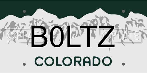 B0LTZ Colorado License Plate