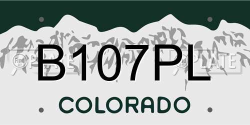B107PL Colorado License Plate