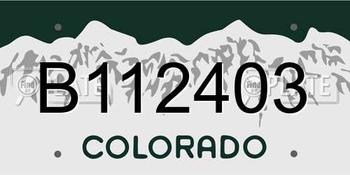 B112403 Colorado License Plate