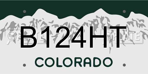 B124HT Colorado License Plate