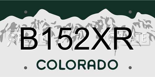 B152XR Colorado License Plate