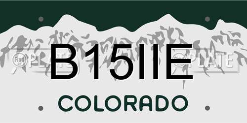 B15IIE Colorado License Plate