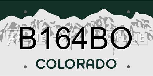 B164BO Colorado License Plate