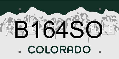 B164SO Colorado License Plate