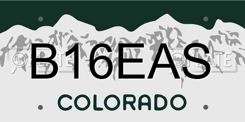 B16EAS Colorado License Plate