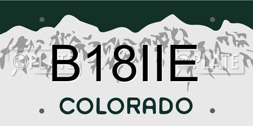 B18IIE Colorado License Plate