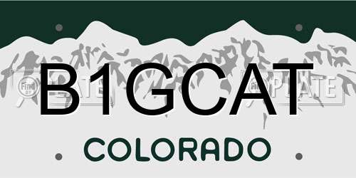 B1GCAT Colorado License Plate