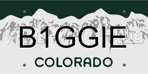 B1GGIE Colorado License Plate