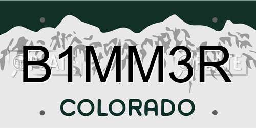 B1MM3R Colorado License Plate