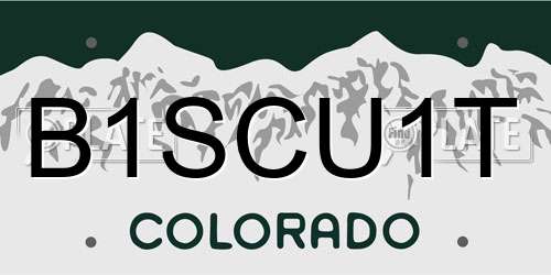 B1SCU1T Colorado License Plate