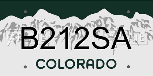B212SA Colorado License Plate