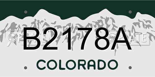 B2178A Colorado License Plate