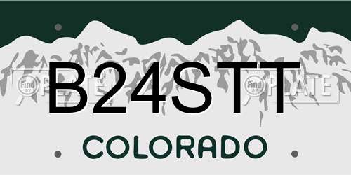 B24STT Colorado License Plate